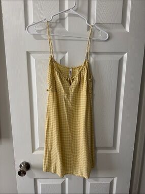 RVCA Yellow Gingham Spaghetti Strap Sundress